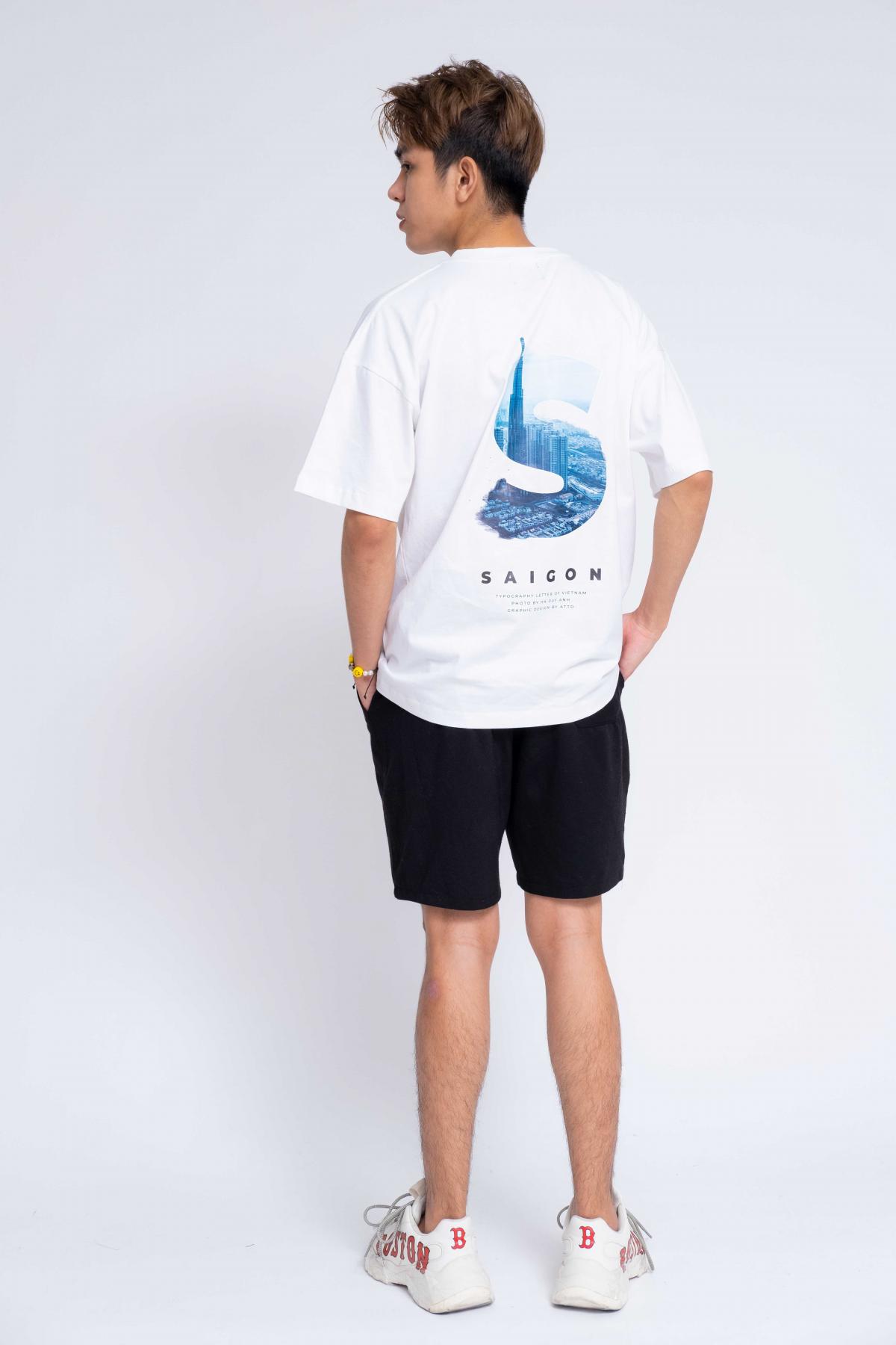 ACTTEE SAIGON LETTER OF VIETNAM OVERSIZED TEE WHITE #3