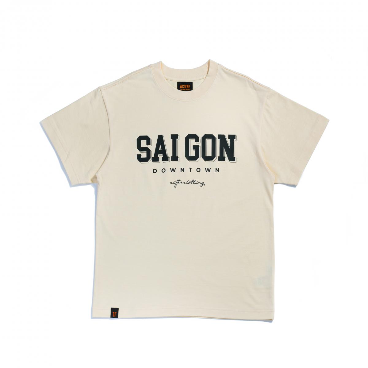 ACTTEE SAIGON DOWNTOWN OVERSIZED TEE CREAM #0