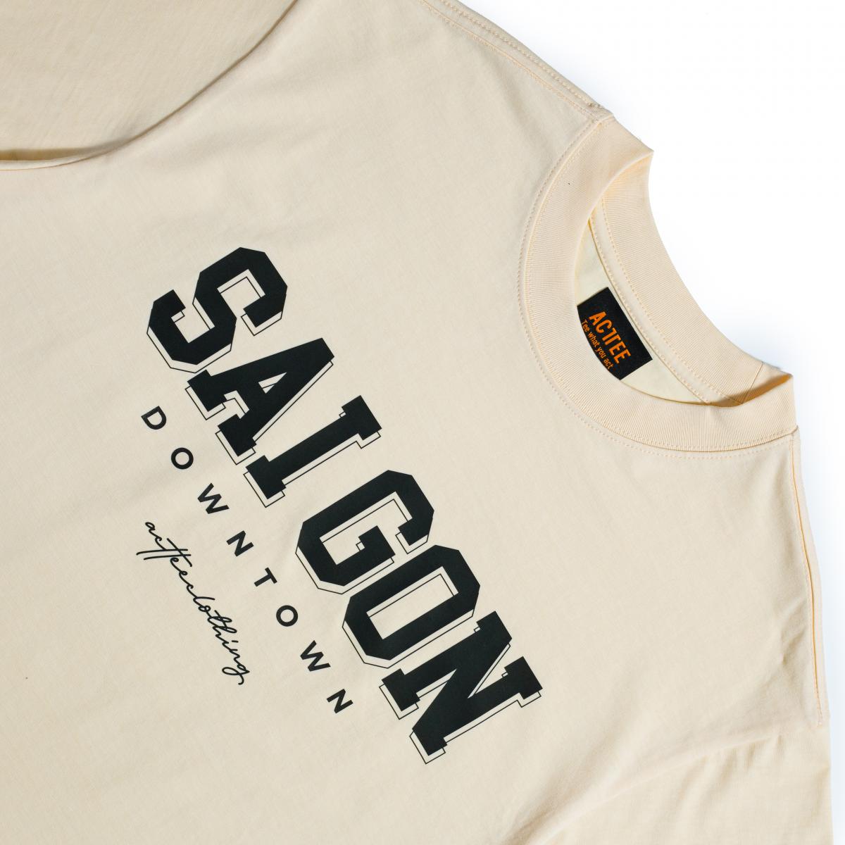 ACTTEE SAIGON DOWNTOWN OVERSIZED TEE CREAM #1