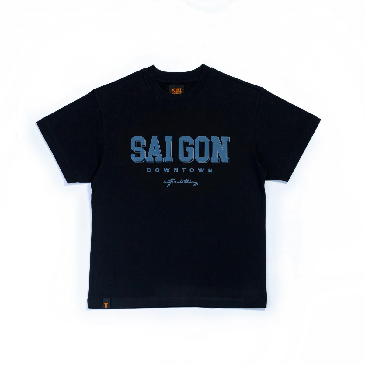 ACTTEE SAIGON DOWNTOWN OVERSIZED TEE BLACK #0