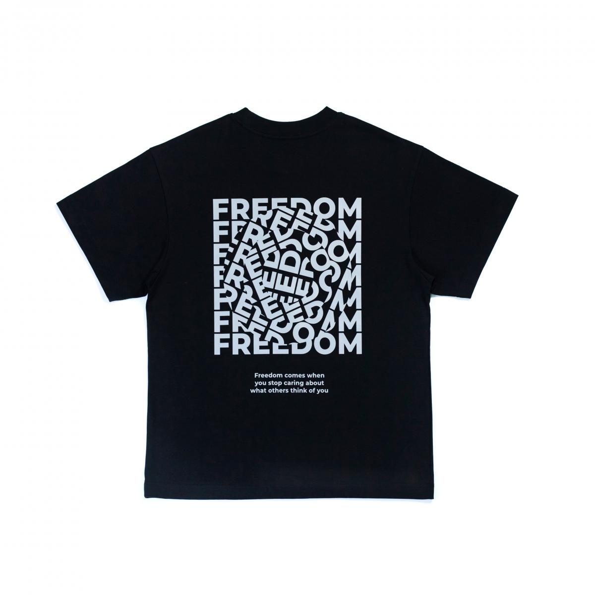 ACTTEE FREEDOM REFLECTIVE OVERSIZED TEE BLACK #1