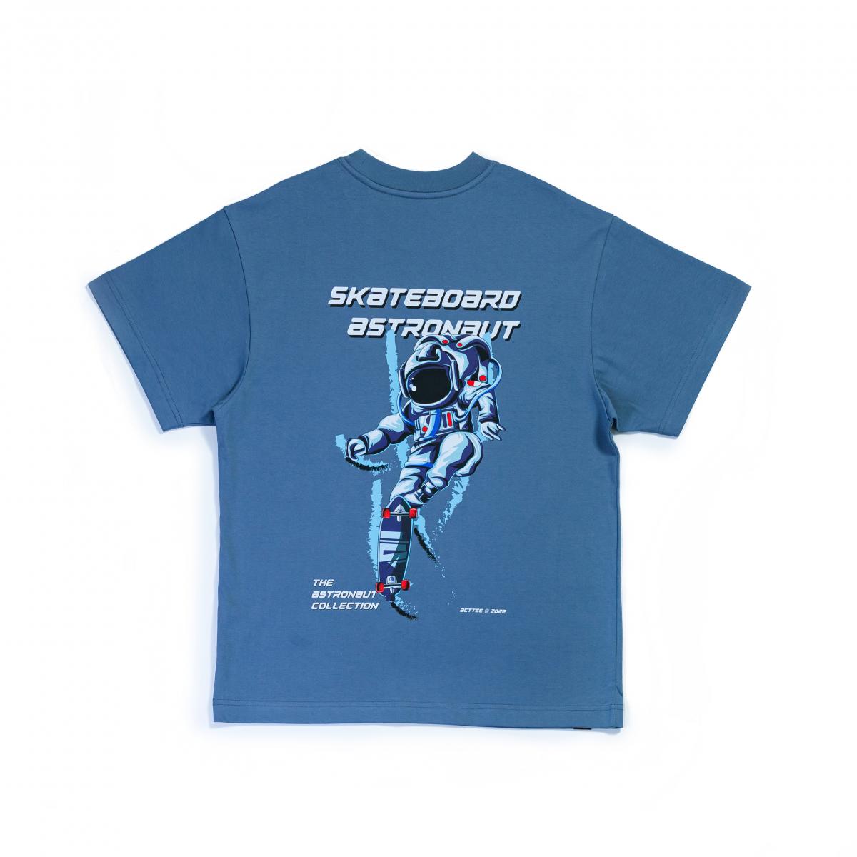 ACTTEE SPACE FIGHT ASTRONAUT OVERSIZED TEE BLUE GREY #1