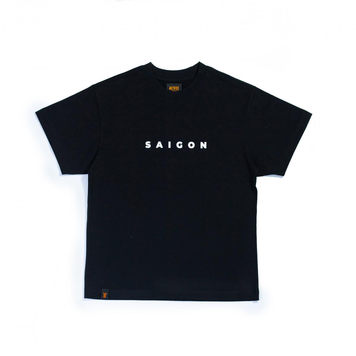 ACTTEE SAIGON LETTER OF VIETNAM OVERSIZED TEE BLACK #0