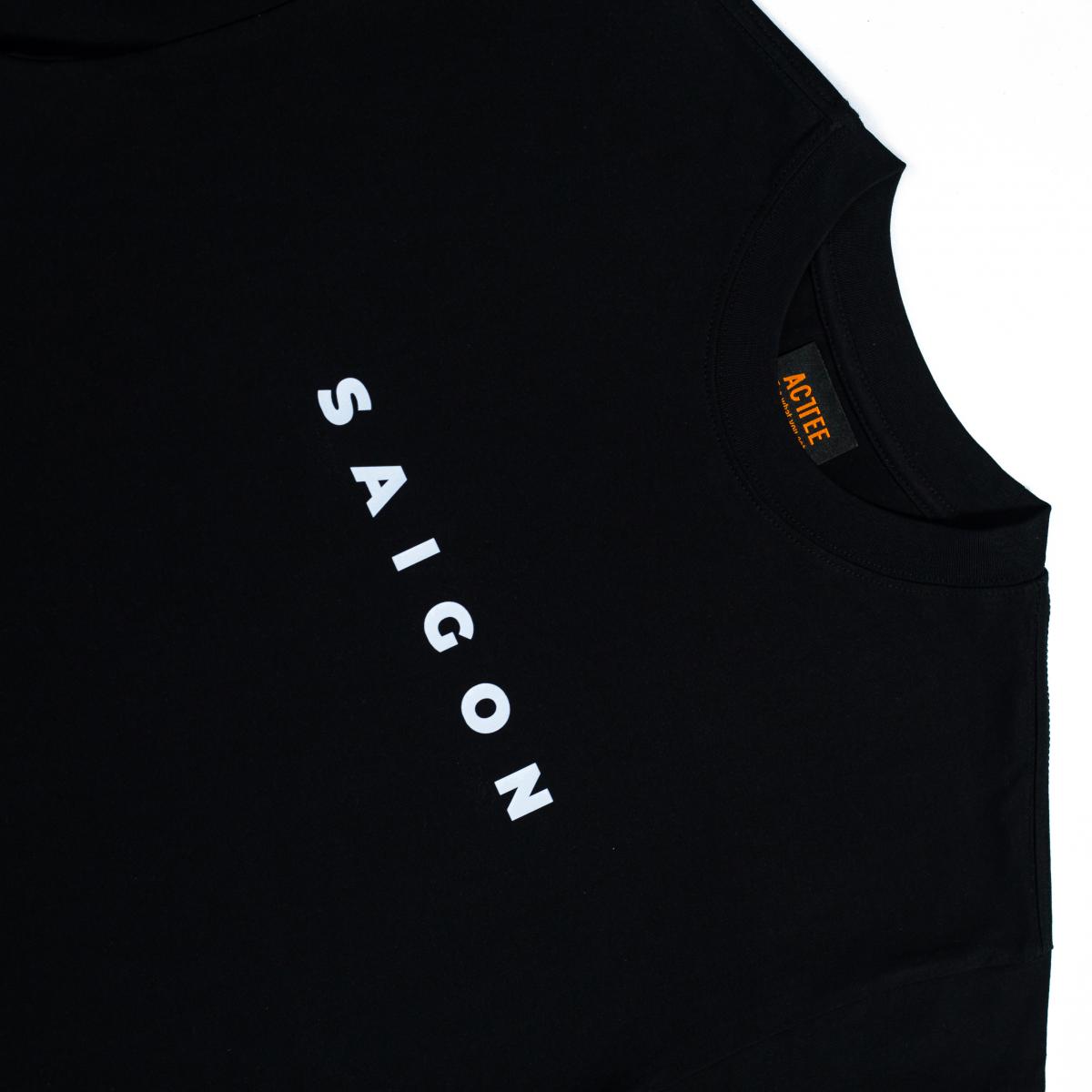 ACTTEE SAIGON LETTER OF VIETNAM OVERSIZED TEE BLACK #3