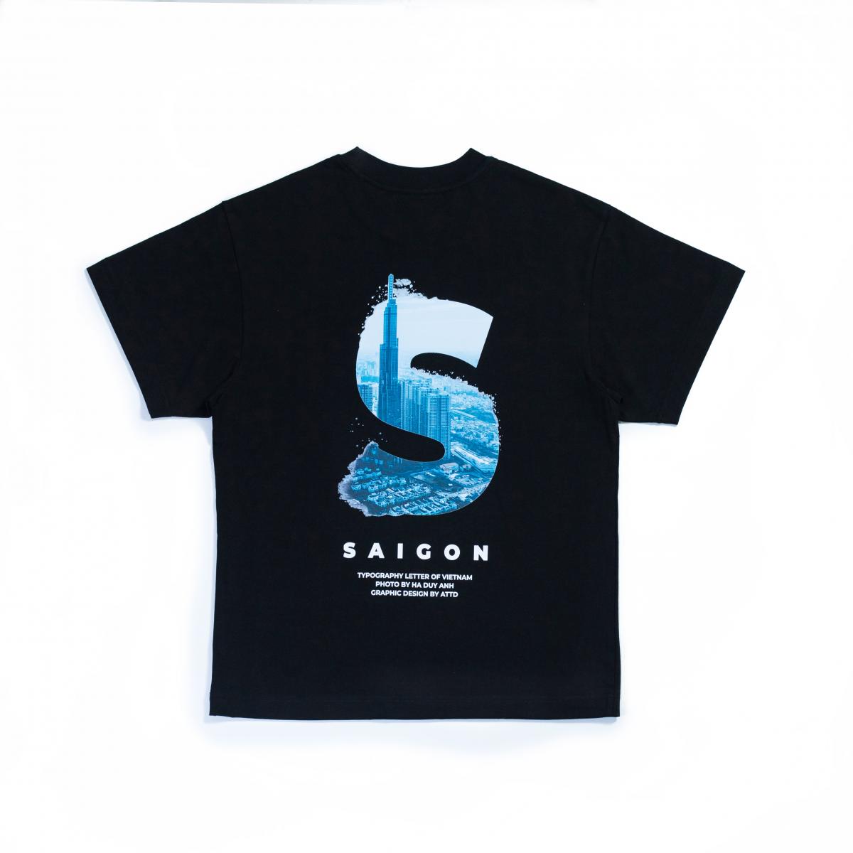 ACTTEE SAIGON LETTER OF VIETNAM OVERSIZED TEE BLACK #1