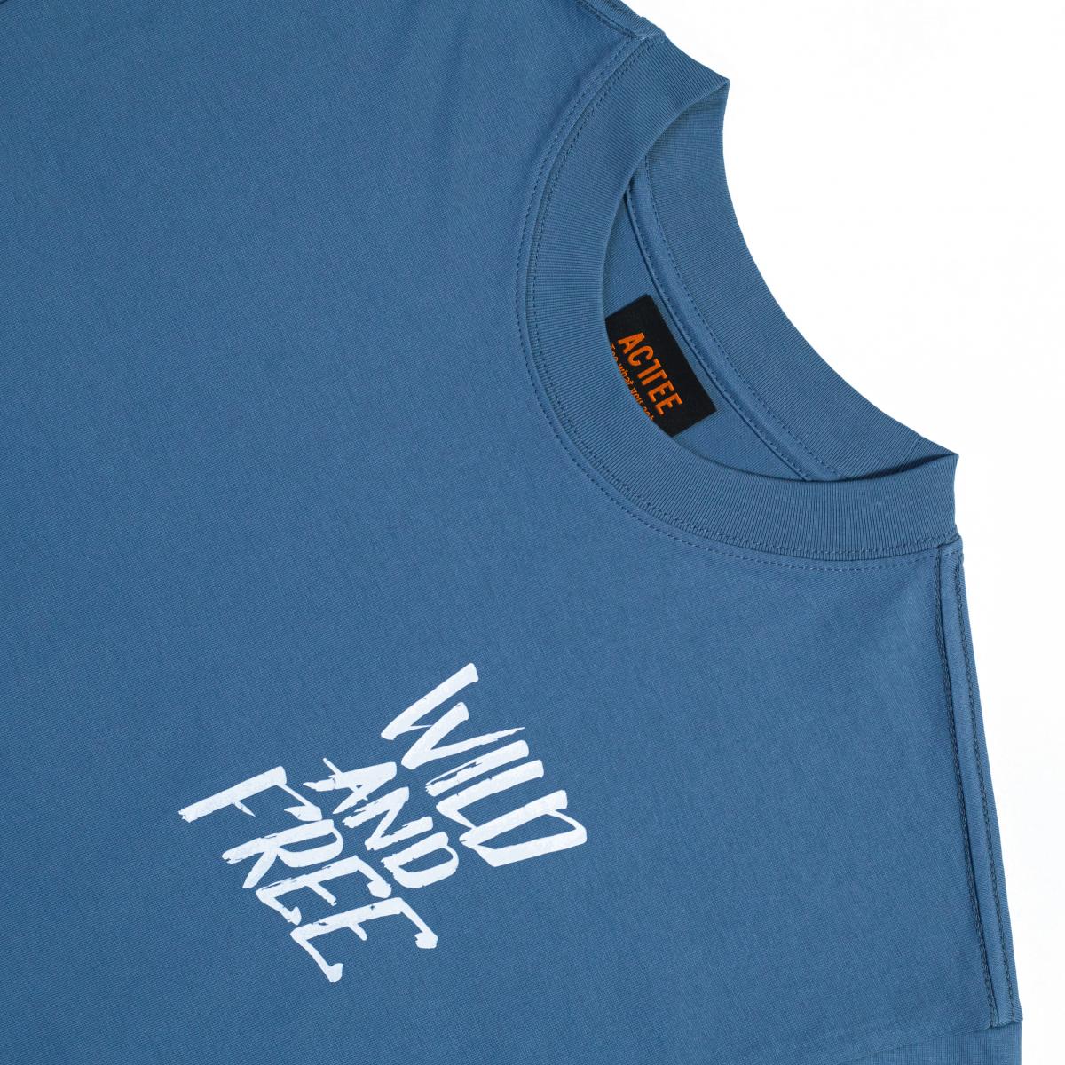 ACTTEE WILD AND FREE OVERSIZED TEE BLUE GREY #3