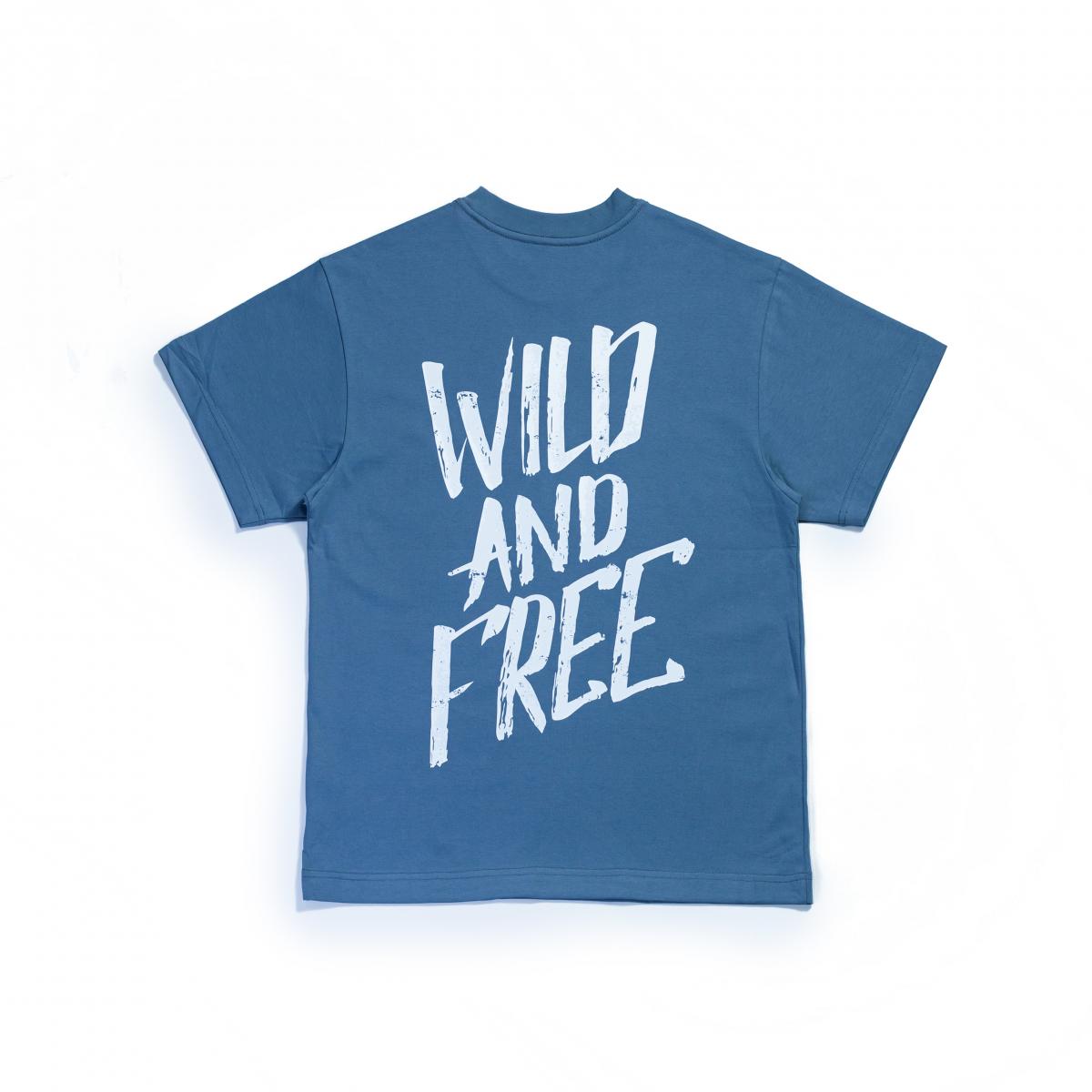 ACTTEE WILD AND FREE OVERSIZED TEE BLUE GREY #1