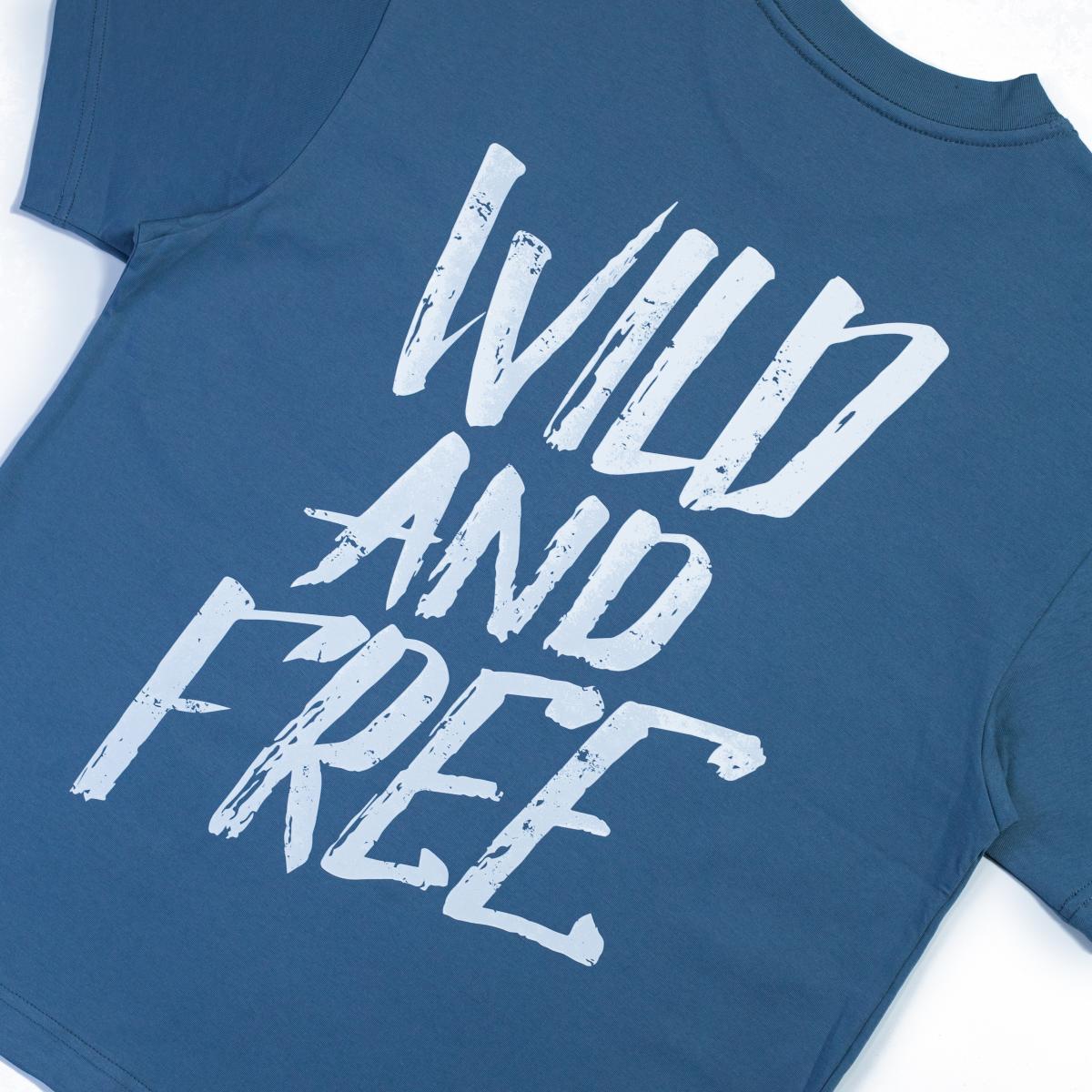 ACTTEE WILD AND FREE OVERSIZED TEE BLUE GREY #2