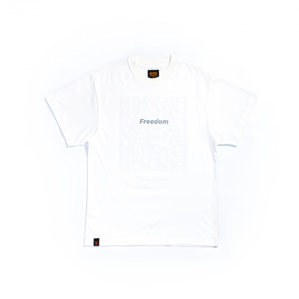 ACTTEE FREEDOM REFLECTIVE OVERSIZED TEE WHITE #0