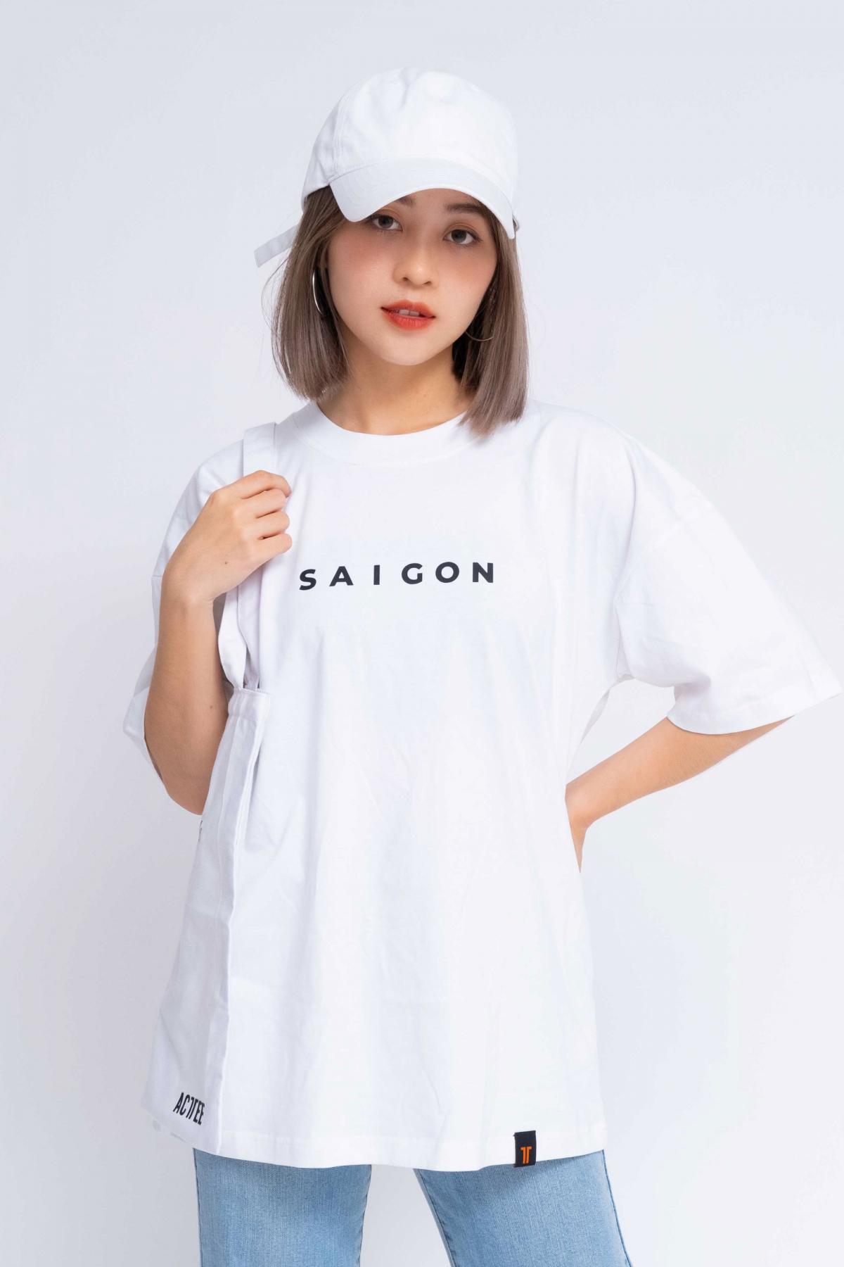 ACTTEE SAIGON LETTER OF VIETNAM OVERSIZED TEE WHITE #2