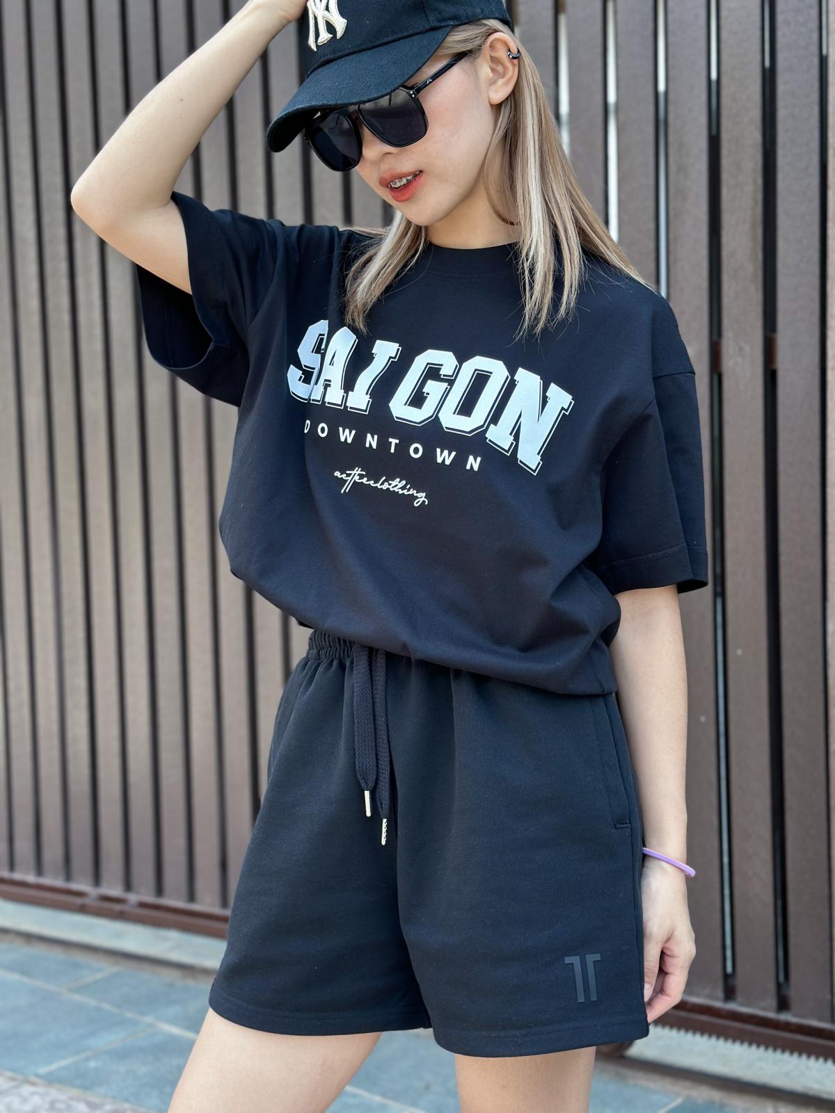 Áo Thun Oversized Nam Nữ Tay Lở SÀI GÒN 100% Cotton #4