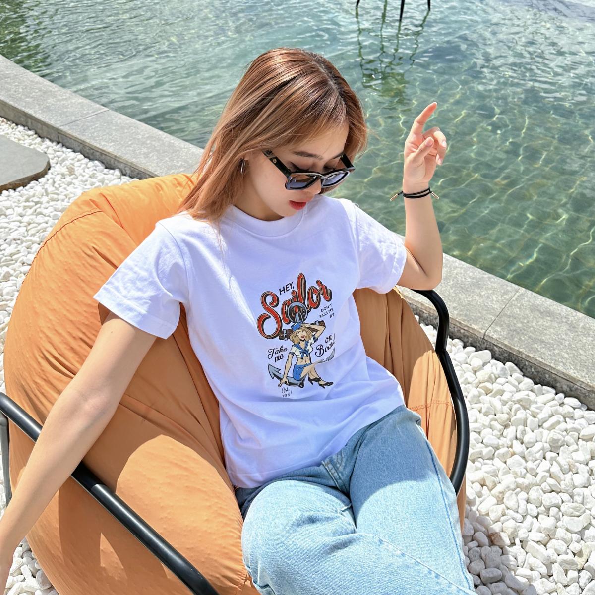 Áo Thun Baby Tee Hey Sailor 100% Cotton #0