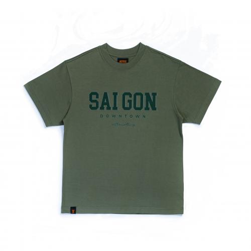 ACTTEE SAIGON DOWNTOWN OVERSIZED TEE MOSS-GREEN