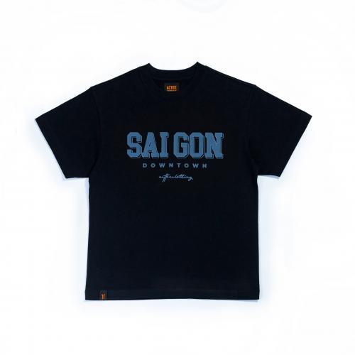 ACTTEE SAIGON DOWNTOWN OVERSIZED TEE BLACK